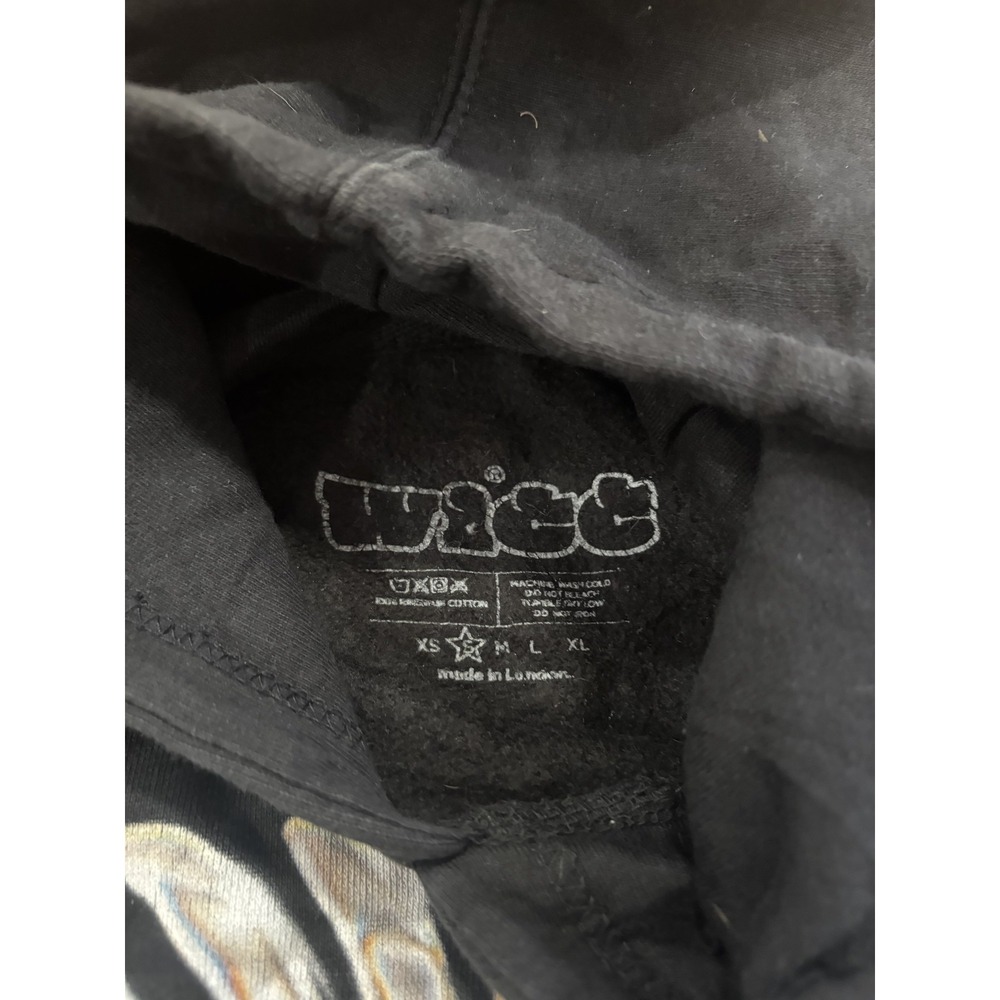 WCC Garments Men's Black Organic Cotton Pullover Hoodie Size M Made in London - Picture 2 of 3